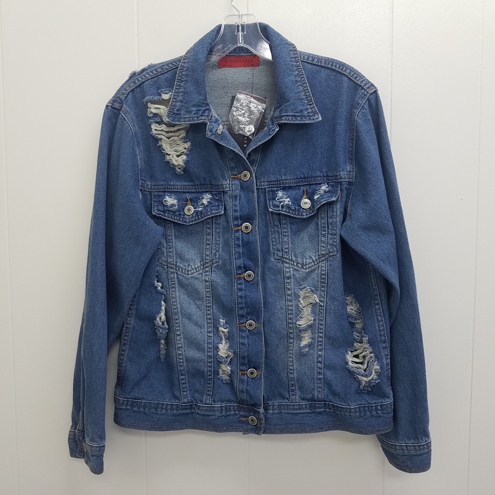 Signature 8 Distressed And Destroyed Denim Jacket